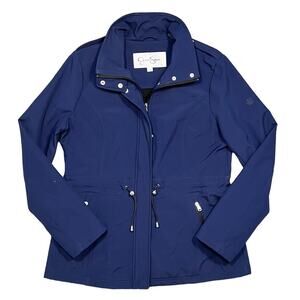 Jessica Simpson Navy Zip-Up Fleece Lined Water Resistant Jacket Womens Large